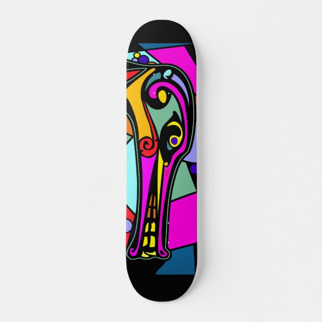 Dragon Duck | black background Skateboard (Front)