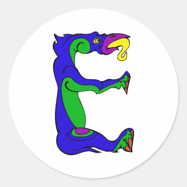dragon E Classic Round Sticker (Front)