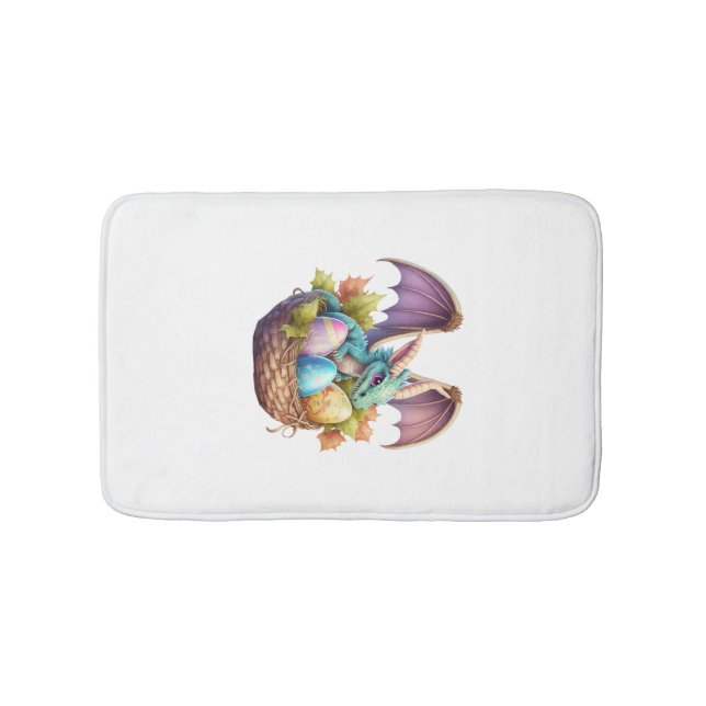 Dragon Easter Day Loves Collecting Easter Eggs Dra Bath Mat (Front)