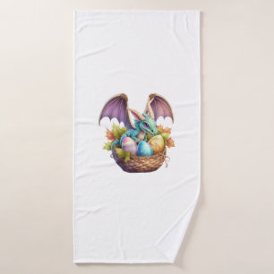 Dragon Easter Day Loves Collecting Easter Eggs Dra Bath Towel