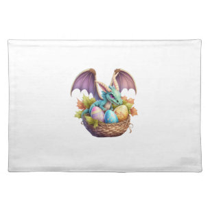 Dragon Easter Day Loves Collecting Easter Eggs Dra Cloth Placemat
