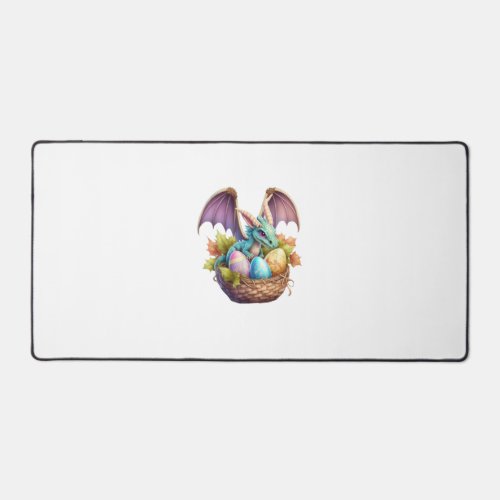 Dragon Easter Day Loves Collecting Easter Eggs Dra Desk Mat