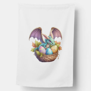 Dragon Easter Day Loves Collecting Easter Eggs Dra House Flag