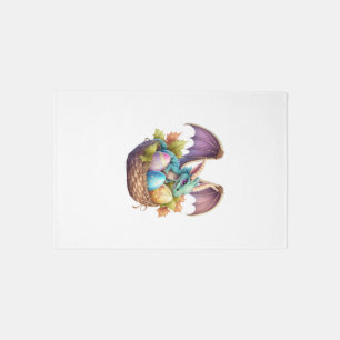 Dragon Easter Day Loves Collecting Easter Eggs Dra Rug