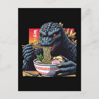 Dragon eating ramen  postcard