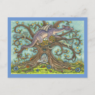 DRAGON EGGS, MEDIEVAL LAIR, FANTASY FOLK ART Blank Postcard
