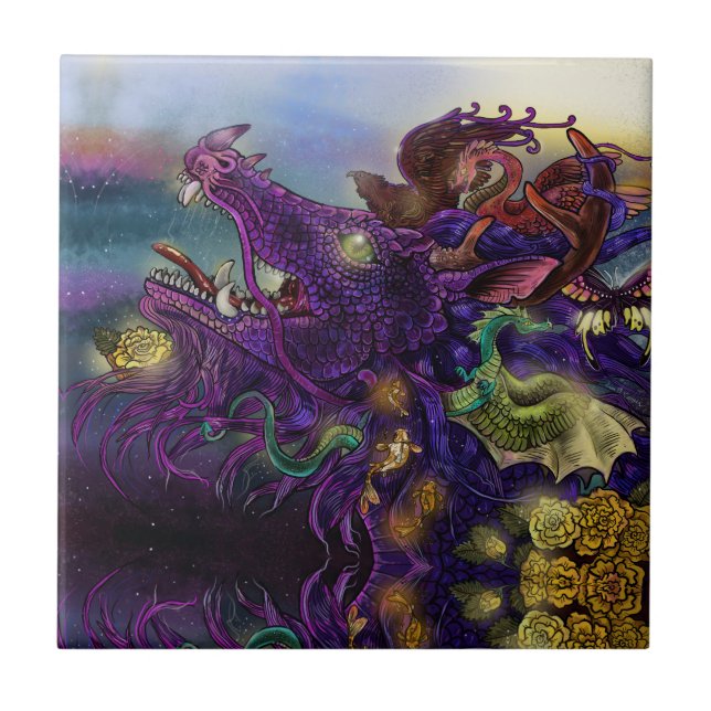 Dragon Enchantment  Ceramic Tile (Front)