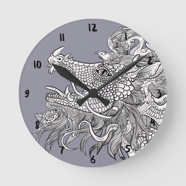 Dragon Enchantment Round Clock (Front)