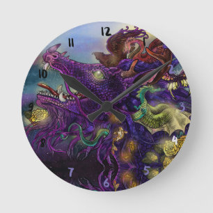 Dragon Enchantment Round Clock