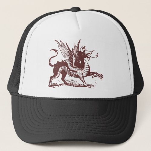 Dragon Engraving _ Dark Brown Trucker Hat