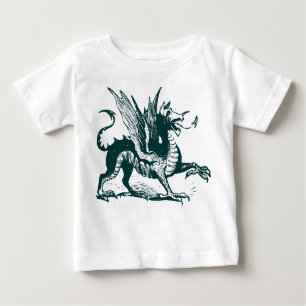 Dragon Engraving - Dark Green Baby T-Shirt