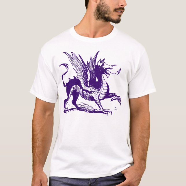 Dragon Engraving - Deep Purple T-Shirt (Front)