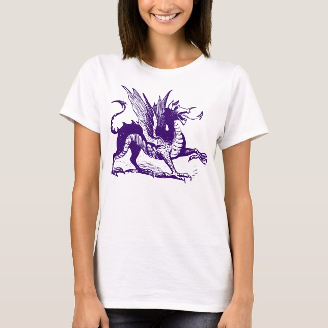 Dragon Engraving - Deep Purple T-Shirt (Front)