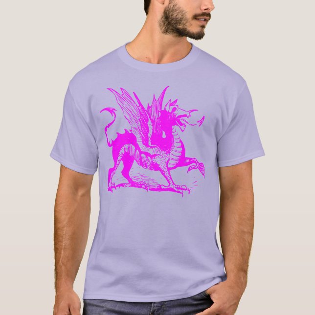 Dragon Engraving - Magenta T-Shirt (Front)