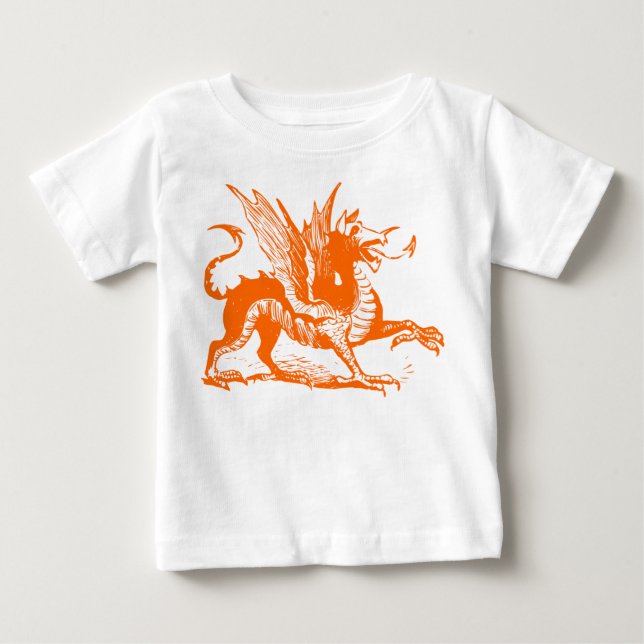 Dragon Engraving - Orange Baby T-Shirt (Front)
