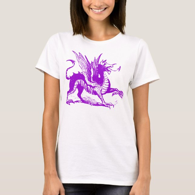 Dragon Engraving - Purple T-Shirt (Front)