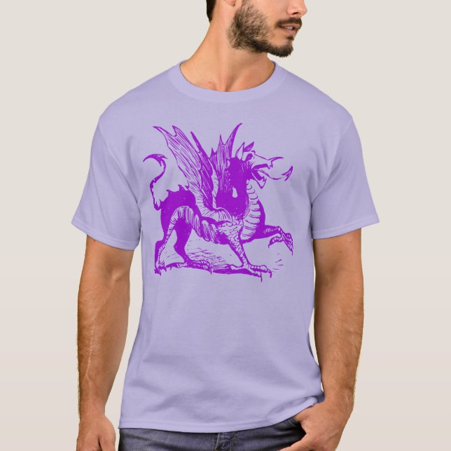 Dragon Engraving - Purple T-Shirt (Front)