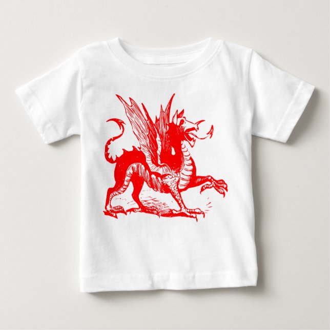 Dragon Engraving - Red Baby T-Shirt (Front)