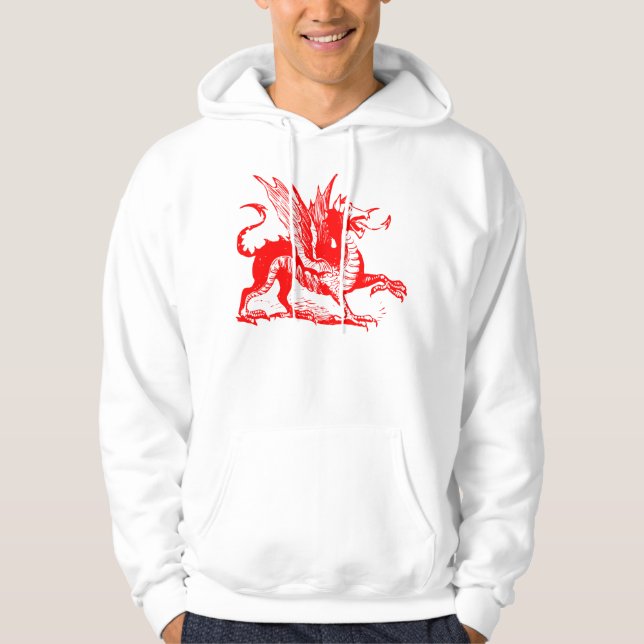 Dragon Engraving - Red Hoodie (Front)
