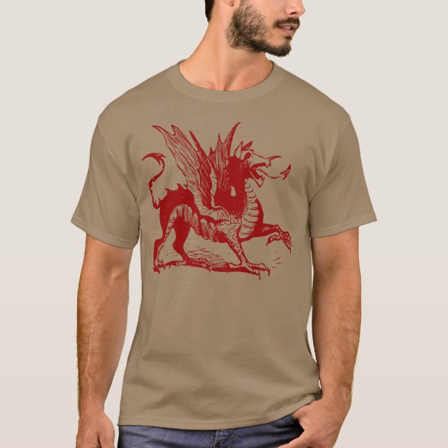 Dragon Engraving - Ruby Red T-Shirt (Front)