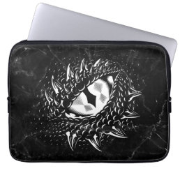 Dragon Eye Black Marble Background  Laptop Sleeve