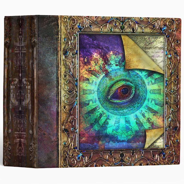 Dragon Eye Curling Pages Ancient Tome 3 Ring Binder (Front/Spine)
