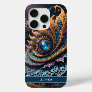 Dragon Eye Modern Abstract Geometric Fractal Name iPhone 15 Pro Case