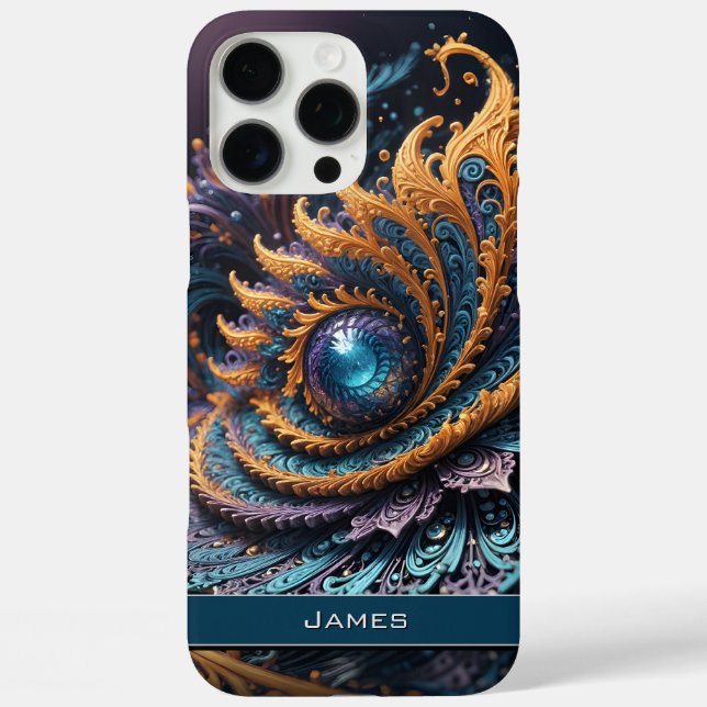 Dragon Eye Modern Abstract Geometric Fractal Name  Case-Mate iPhone Case (Back)