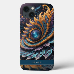 Dragon Eye Modern Abstract Geometric Fractal Name iPhone 13 Case