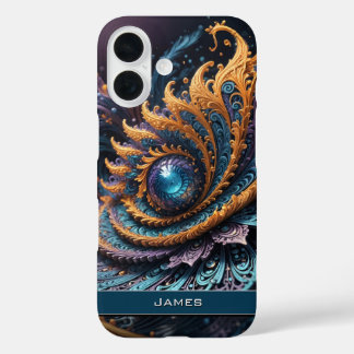Dragon Eye Modern Abstract Geometric Fractal Name  iPhone 16 Case