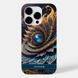 Dragon Eye Modern Abstract Geometric Fractal Name  Case-Mate iPhone 14 Pro Case