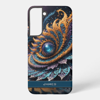 Dragon Eye Modern Abstract Geometric Fractal Name  Samsung Galaxy S22+ Case