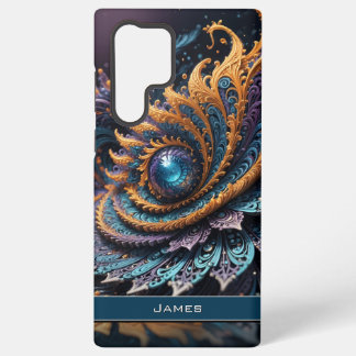 Dragon Eye Modern Abstract Geometric Fractal Name  Samsung Galaxy S22 Ultra Case