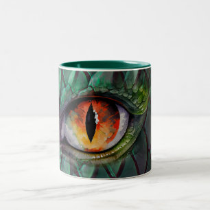 Dragon Eye Mythical Fantasy Two-Tone Coffee Mug