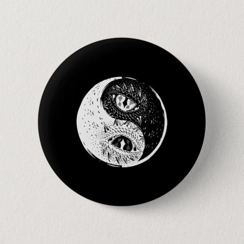 Dragon Eye Yin Yang China Harmony Taoism Zen Gift Button