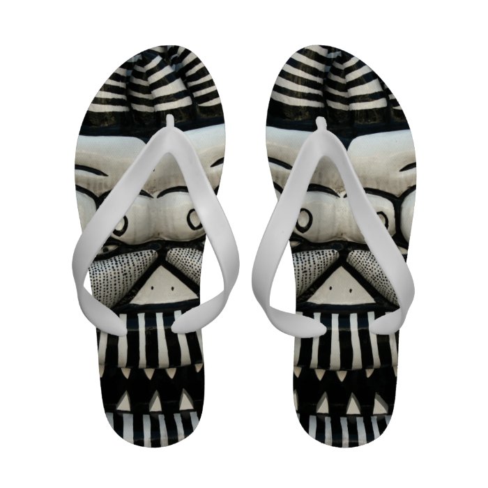 Dragon face flip flops