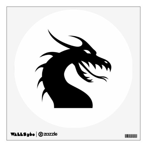 Dragon Face Silhouette Wall Decals | Zazzle