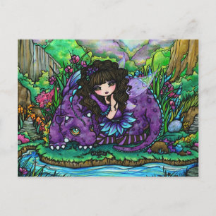 Dragon Fairy Fantasy Art Postcard by Hannah Lynn