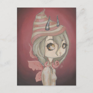 Dragon fairy postcard pink