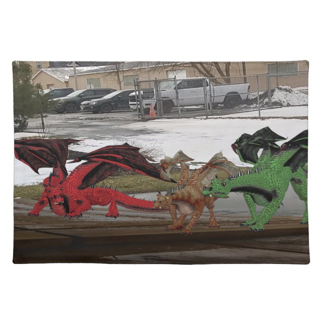 Dragon Family Cloth Placemat (Front)