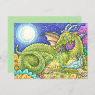 DRAGON FAMILY NEXT GENERATION, WHIMSICAL FANTASY POSTCARD