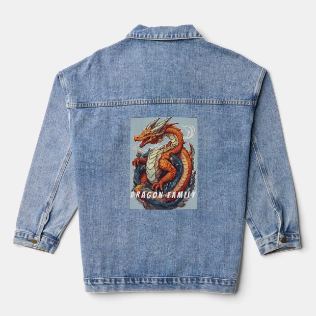 "Dragon Family" Sailor Jerry Style Denim Jacket (Back)