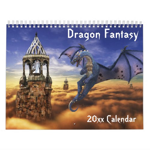 Dragon Fantasy Art Choose any Year Calendar
