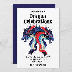 Dragon Fantasy Art Whimsical Dragon Celebrations Invitation