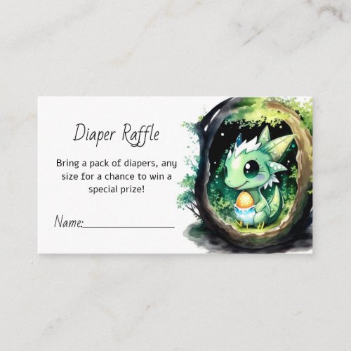 Dragon Fantasy Baby Shower Diaper Raffle Enclosure Card