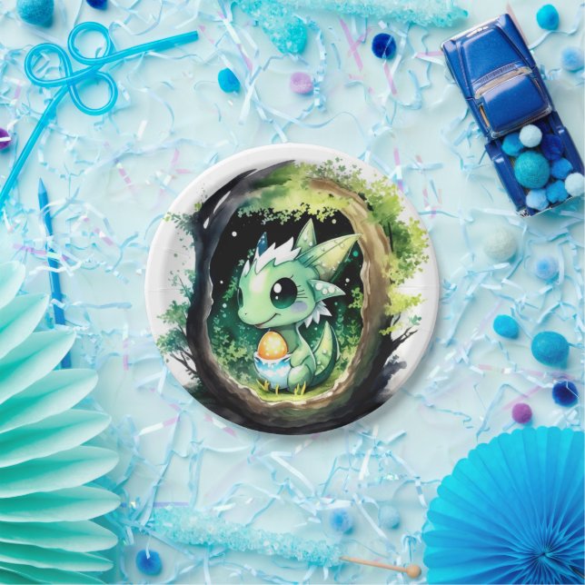 Dragon Fantasy Baby Shower Paper Plates (Party)