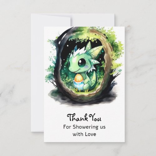 Dragon Fantasy Baby Shower Thank You Card