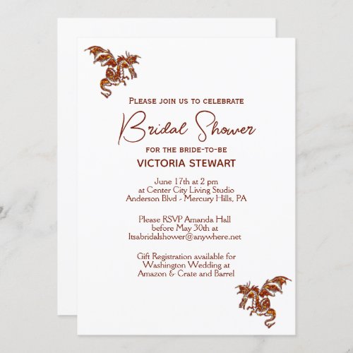  Dragon Fantasy Bridal Shower Invitation