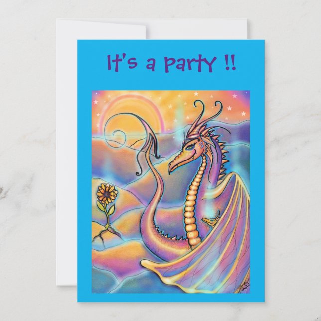 Dragon fantasy By Renee L. Lavoie for kids Invitation (Front)