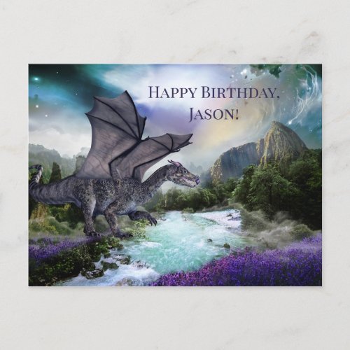 Dragon Fantasy Child Birthday Postcard